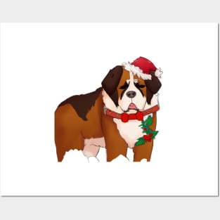 Cute St. Bernard Drawing Posters and Art